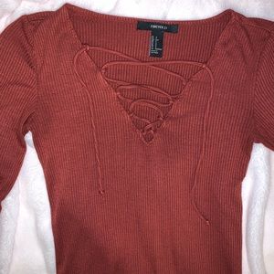 Forever 21 Lace-Up Long Sleeve